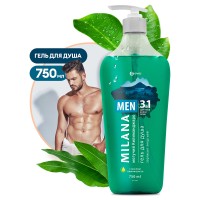 Гель для душа Могучий Килиманджаро с маслом лемонграсса Milana MEN (флакон 750 мл)
