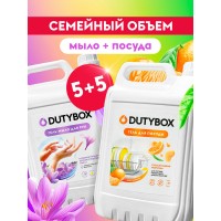 Жидкое мыло для рук Шафран и ваниль 5л + Средство для мытья посуды DUTYBOX Пряный мандарин 5л
